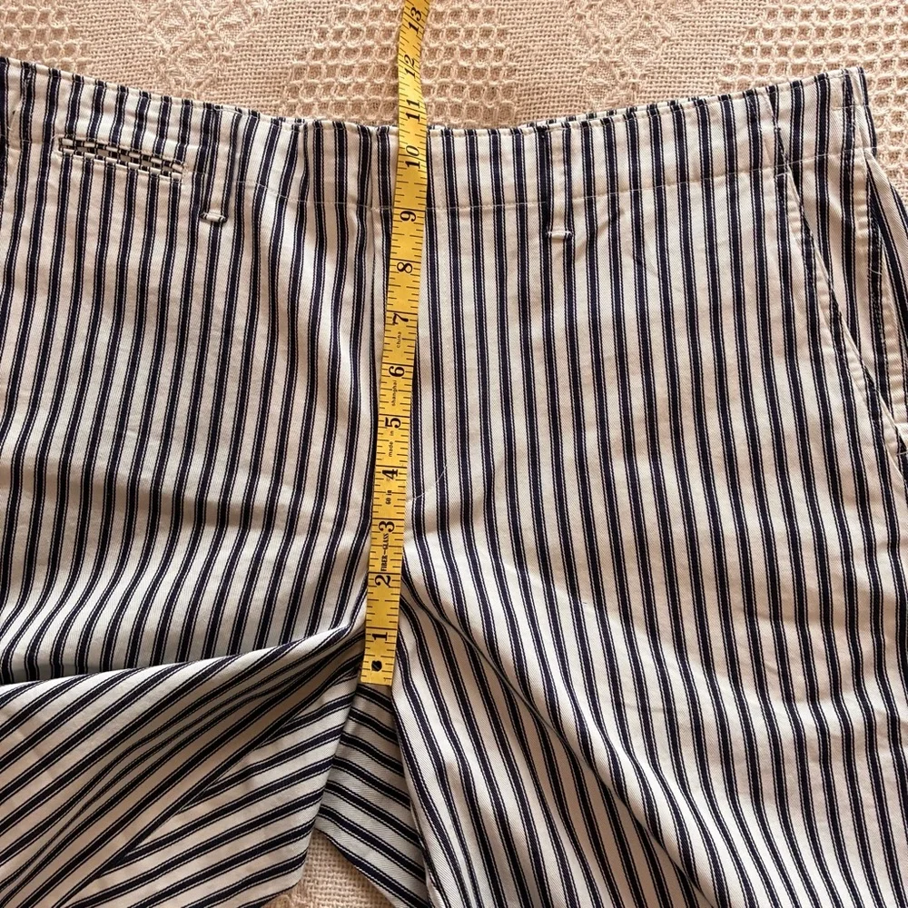 Lands’ End Shorts Blue & White Ticking Striped Bermuda Women’s Sz 14P